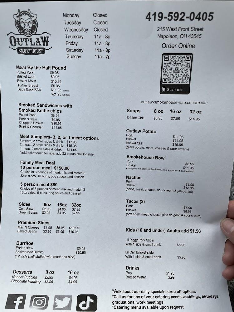 Outlaw Smokehouse Menu image 1